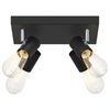 vidaXL Loftsspot med spotlights Sort 26,5 x 26 x 11,5 cm Metal