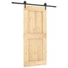 vidaXL Skyded&oslash;r Naturfarvet og sort 90 x 210 cm Massivt Fyrretr&aelig;
