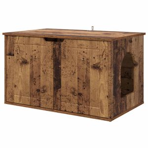 vidaXL Kat Hus Gammelt tr&aelig; 85 x 55 x 50,5 cm Konstrueret tr&aelig;