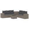 vidaXL Sofa S&aelig;t 8 stk. Gr&aring; og M&oslash;rkegr&aring; Poly Rattan og St&aring;l