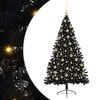 vidaXL Kunstig Forbelyst Juletr&aelig; med 300 LED'er Sort 180 cm PVC