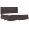 vidaXL Box spring seng med madras med LED Brun 200 x 200 cm Stof
