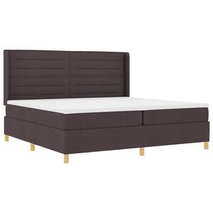 vidaXL Box spring seng med madras med LED Brun 140 x 200 cm Stof