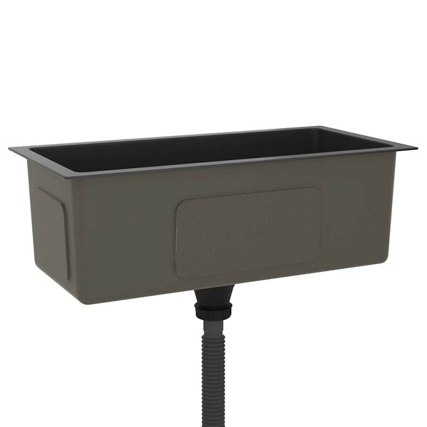 vidaXL håndlavet køkkenvask rustfrit stål sort