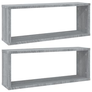 vidaXL v&aelig;ghylder 2 stk. 60x15x23 cm konstrueret tr&aelig; gr&aring; sonoma-eg