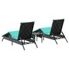 vidaXL liggestole 2 stk. med bord polyrattan sort
