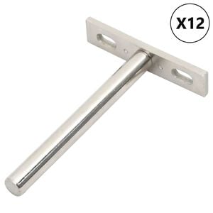 vidaXL flydende hyldekn&aelig;gte 12 stk. usynlige &Oslash;10x100 mm kulstofst&aring;l