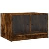 vidaXL sofabord med glasl&aring;ger 68x50x42 cm r&oslash;get egetr&aelig;sfarve