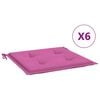 vidaXL hynder til havestol 6 stk. 50x50x3 cm stof pink