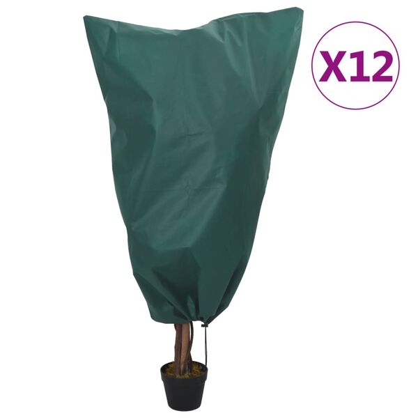 vidaXL plantebeskyttelse med snore 12 stk. 70 g/m² 0,8x0,8 m