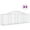 vidaXL buede gabionkurve 4 stk. 200x30x60/80 cm galvaniseret jern