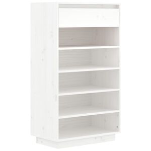 vidaXL skoreol 60x34x105 cm massivt fyrretr&aelig; hvid