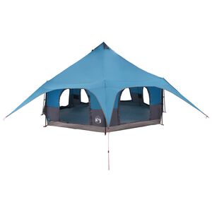 vidaXL Familietelt Bl&aring; 10-personers 185T Polyester med PU Coating