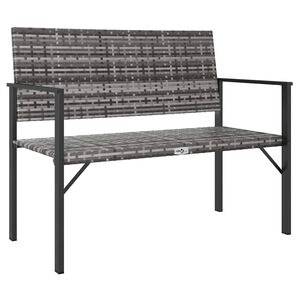 vidaXL 2-personers haveb&aelig;nk polyrattan gr&aring;
