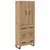 vidaXL Highboard med skuffe 2 pcs Artisan Egetr&aelig; 69,5 x 34 x 180 cm