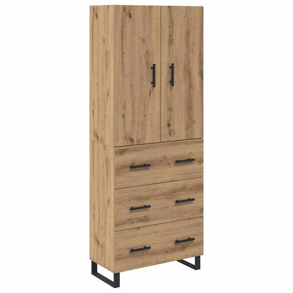vidaXL Highboard med skuffe 2 pcs Artisan Egetr&aelig; 69,5 x 34 x 180 cm