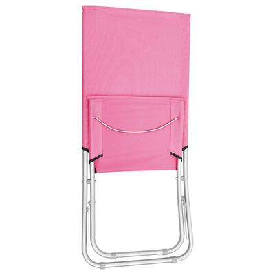 vidaXL foldbare strandstole 2 stk. stof pink