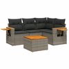vidaXL sofas&aelig;t 5 dele med hynder polyrattan gr&aring;