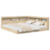 vidaXL Bogreol Seng med hylde Sonoma-eg 180 x 200 cm Konstrueret tr&aelig;