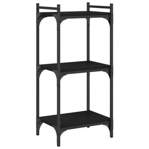 vidaXL bogreol med 3 hylder 40x30x86 cm konstrueret tr&aelig; sort