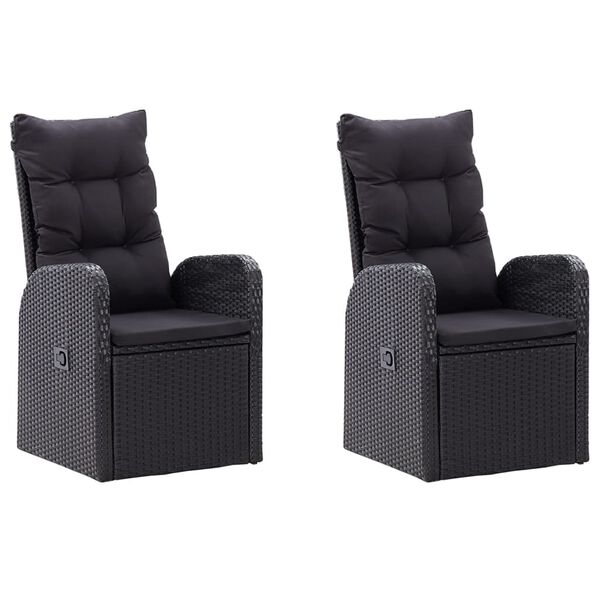 vidaXL spisebordss&aelig;t til haven 5 dele med hynder polyrattan sort