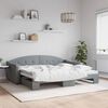 vidaXL daybed med udtræk 90x200 cm stof lysegrå