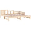 vidaXL daybed med udtr&aelig;k 2x(90x190) cm massivt fyrretr&aelig;