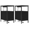 vidaXL Natskab 2 stk. Sort eg 30 x 48 x 61 cm Konstrueret tr&aelig;