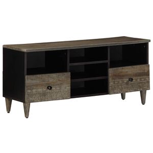 vidaXL tv-bord 100x33x46 cm massivt mangotr&aelig; sort