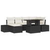 vidaXL Havesofa S&aelig;t 7 stk. Sort og Cream polyrattan