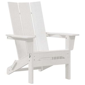 vidaXL Foldbar Adirondack Stol Hvid 80,5 x 74,5 x 92 cm HDPE