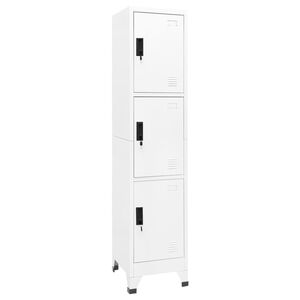 vidaXL skab 38x45x180 cm st&aring;l hvid