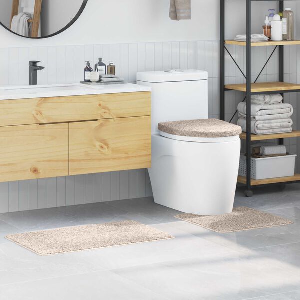 vidaXL Anti-skid badevægs måttesæt 3 pcs Creme PP