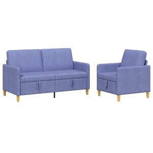 vidaXL Sofa s&aelig;t med opbevaring 2 stk. Jeans bl&aring; Polyester