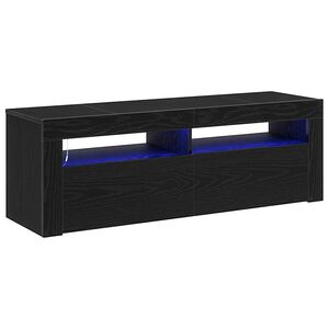 vidaXL TV-skab med LED Sort eg 120 x 35 x 40 cm Konstrueret tr&aelig;