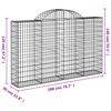 vidaXL buede gabionkurve 2 stk. 200x30x120/140 cm galvaniseret jern