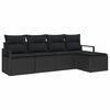 vidaXL Sofa S&aelig;t 5 stk. Sort polyrattan