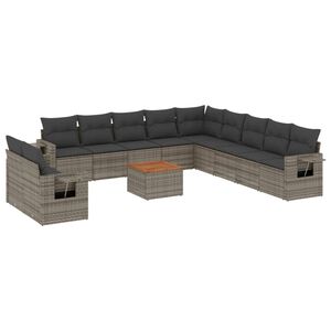 vidaXL sofas&aelig;t til haven 12 dele med hynder polyrattan gr&aring;