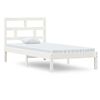 vidaXL sengeramme 90x190 cm Single massivt tr&aelig; hvid