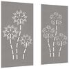 vidaXL udend&oslash;rs v&aelig;gdekoration 2 dele 105x55 cm blomster cortenst&aring;l