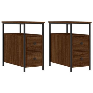 vidaXL sengeborde 2 stk. 30x60x60 cm brun egetr&aelig;sfarve