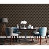 DUTCH WALLCOVERINGS tapet Geometric sort og guldfarvet