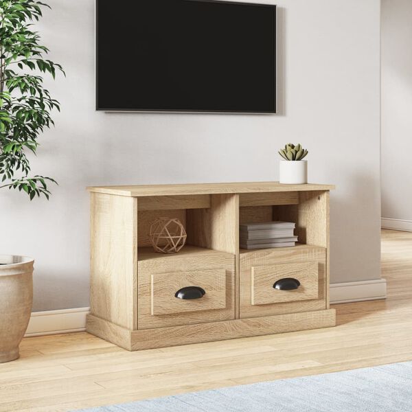 vidaXL tv-bord 80x35x50 cm konstrueret tr&aelig; sonoma-eg