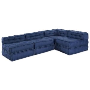 vidaXL Modulssofa Enhed Stof Indigo 210 x 140 x 56 cm