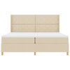 vidaXL Box spring seng med madras Creme 200 x 200 cm Stof