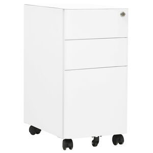 vidaXL mobilt arkivskab 30x45x59 cm st&aring;l hvid