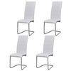 vidaXL spisebordsstole med cantilever 4 stk. stof hvid