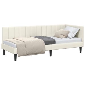 vidaXL Hj&oslash;rnesengramme Creme 80 x 200 cm Fl&oslash;jl