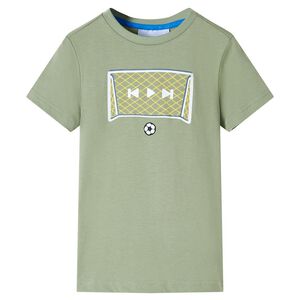 vidaXL T-shirt til b&oslash;rn str. 116 lys kakifarve
