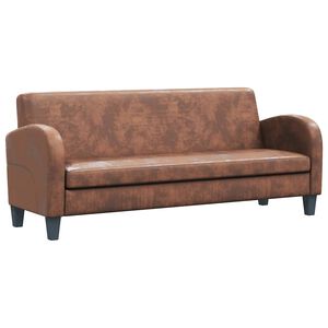 vidaXL 3-personers sofa imiteret ruskind brun